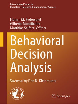 cover image of Behavioral Decision Analysis